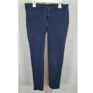 Old Navy Pixie Cropped Pants Blue Mid Rise Flat Front Stretch 6